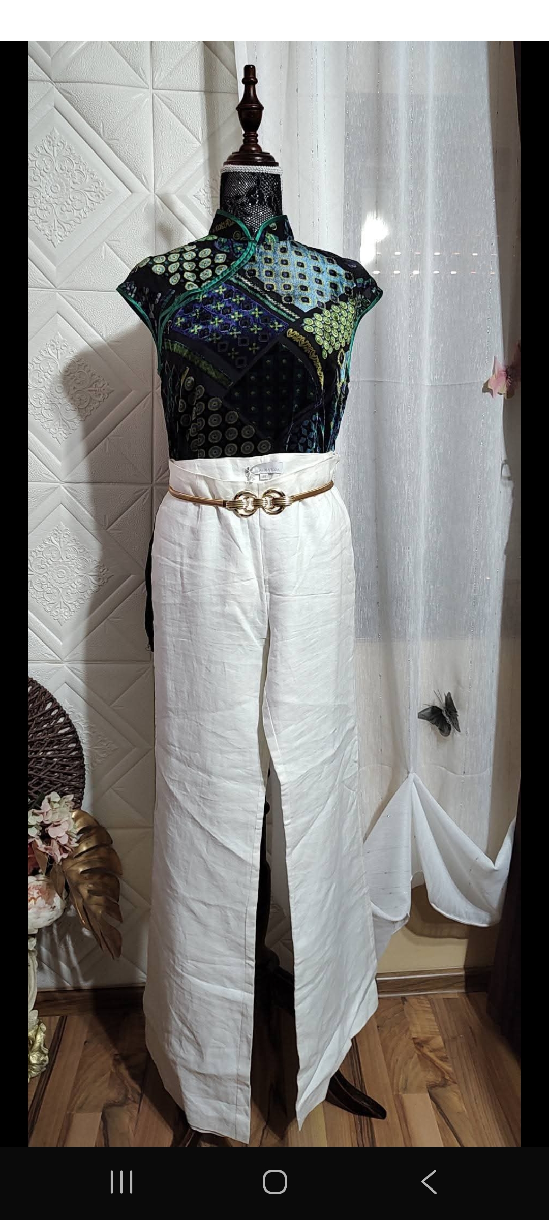 Pantalon in culoare albaBrand -Laltra moda